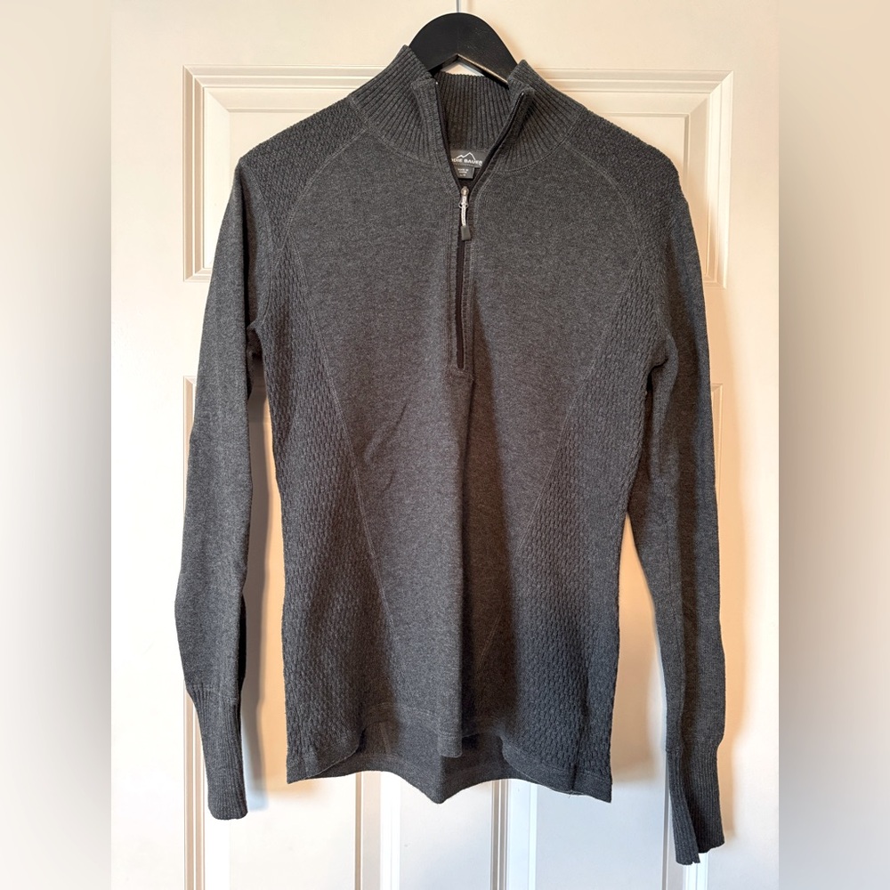 Eddie Bauer Dark Grey 1/4 Zip Sweater • Size Lg